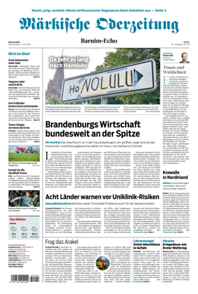 Cover of Markische Oderzeitung Eberswalde