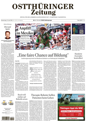 Cover of Ostthuringer Zeitung (Landkreis Saalfeld-Rudolstadt)
