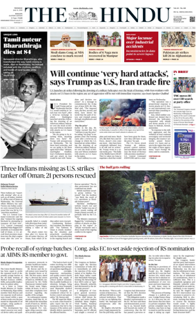 Cover of The Hindu (Kolkata)