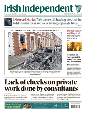 Cover of Irish Independent