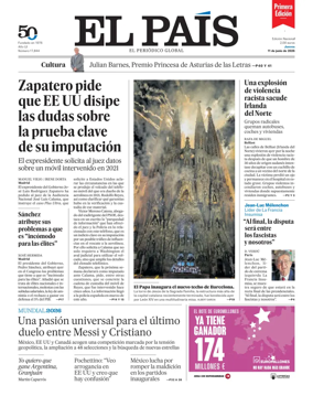 Cover of EL PAIS primera edicion