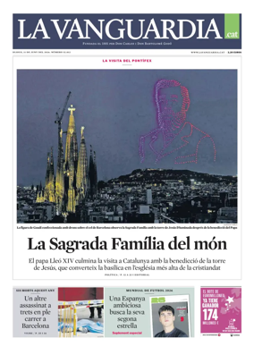 Cover of La Vanguardia (Catala)