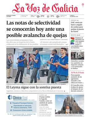 Cover of La Voz de Galicia (A Coruna)