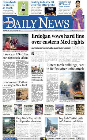 Cover of Hurriyet Daily News & Economic Review