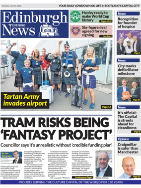 Cover of Edinburgh Evening News