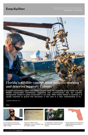Cover of Tampa Bay Times TFP