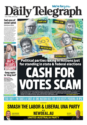 Cover of The Daily Telegraph (Sydney)