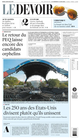 Cover of Le Devoir