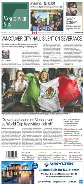Cover of Vancouver Sun