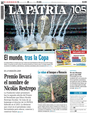 Cover of La Patria (Colombia)