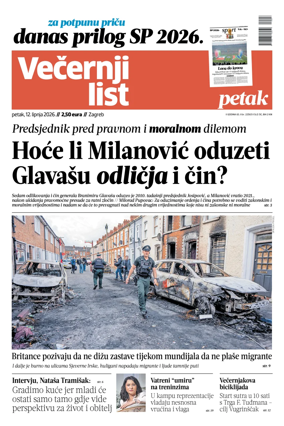 Cover of Vecernji list - Zagreb