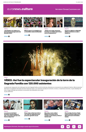 Cover of Euronews Culture and Sport (Spanish) Compiled Edition