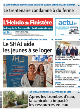 Cover of L'Hebdo du Finistere - Le Progres de Cornouaille Le Courrier du Leon