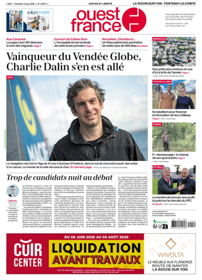 Cover of Ouest France (La Roche-sur-Yon - Fontenay-le-Comte)