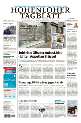 Cover of Hohenloher Tagblatt