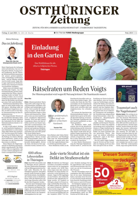 Cover of Ostthuringer Zeitung (Landkreis Saalfeld-Rudolstadt)