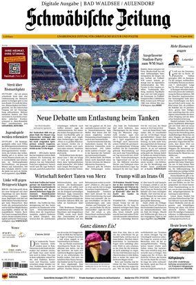 Cover of Schwabische Zeitung (Bad Waldsee / Aulendorf)