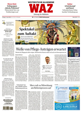 Cover of Westdeutsche Allgemeine Zeitung (Mulheim an der Ruhr)