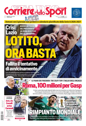 Cover of Corriere dello Sport (Lazio)