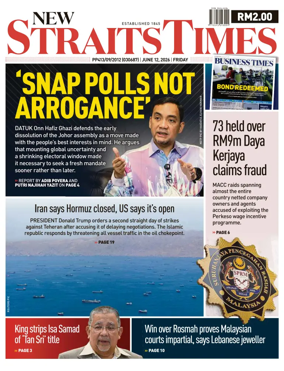 Cover of New Straits Times