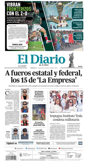 Cover of El Diario de Juarez