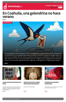 Cover of Sin Embargo Opinion