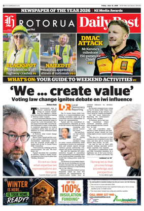 Cover of Rotorua Daily Post