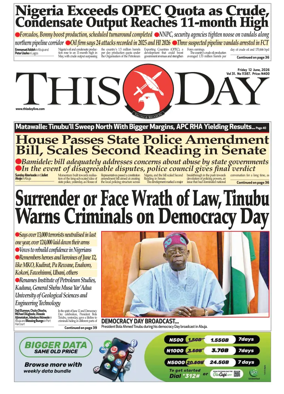 Cover of THISDAY
