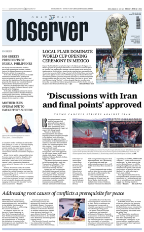Cover of Oman Daily Observer