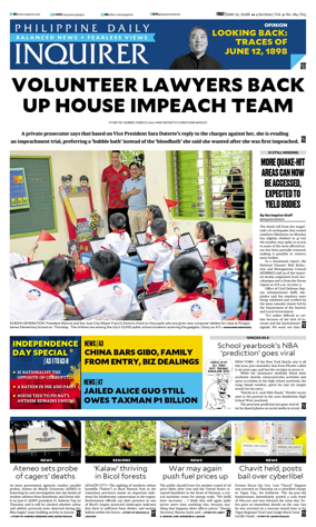 Cover of Philippine Daily Inquirer