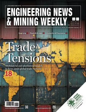 Cover of Engineering News and Mining Weekly