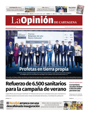 Cover of La Opinion de Murcia (Cartagena)