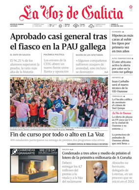 Cover of La Voz de Galicia (Ourense)