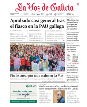 Cover of La Voz de Galicia (Pontevedra)
