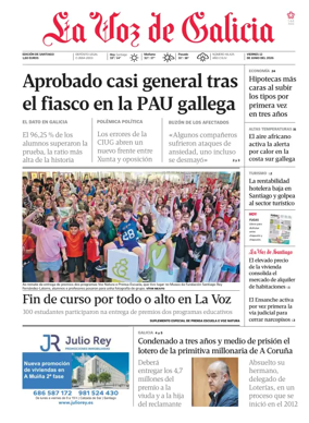 Cover of La Voz de Galicia (Santiago)