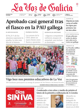 Cover of La Voz de Galicia (Vigo)