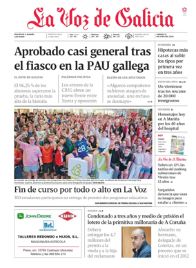 Cover of La Voz de Galicia (Viveiro)