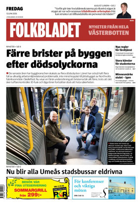 Cover of Folkbladet Vasterbotten