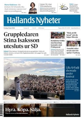 Cover of Hallands Nyheter