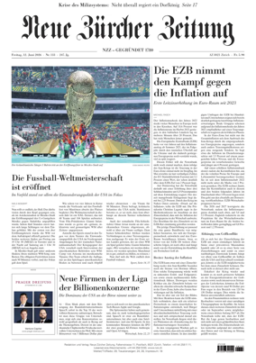 Cover of Neue Zurcher Zeitung