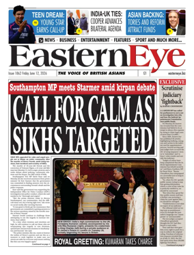 Cover of Eastern Eye (UK)