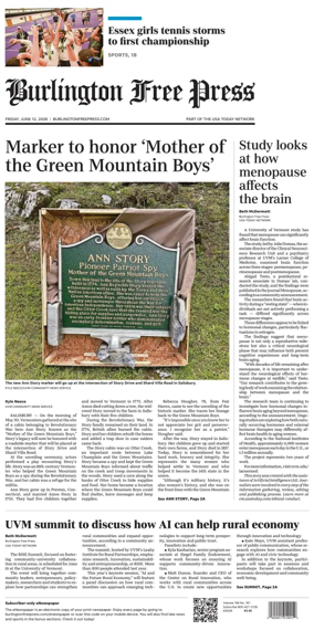 Cover of Burlington Free Press