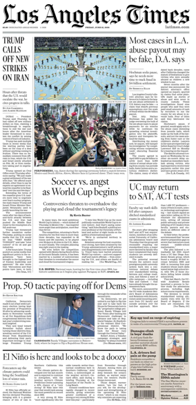 Cover of Los Angeles Times