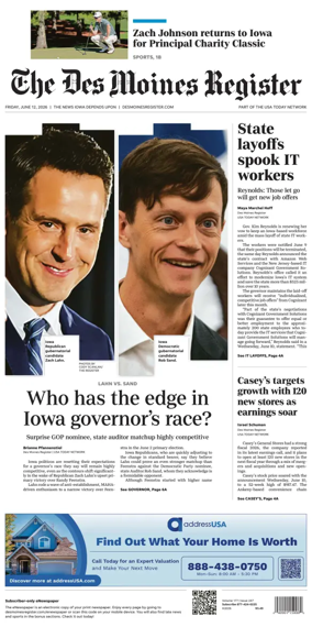 Cover of The Des Moines Register