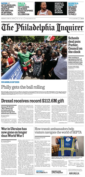 Cover of The Philadelphia Inquirer (South Jersey edition)