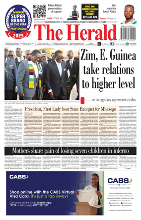Cover of The Herald (Zimbabwe)