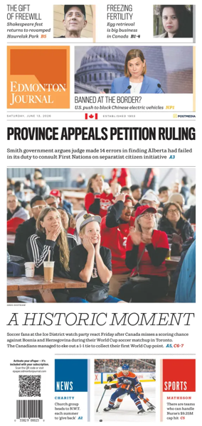 Cover of Edmonton Journal