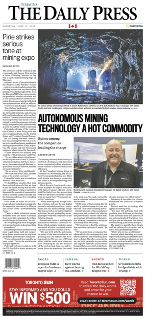 Cover of The Daily Press (Timmins)