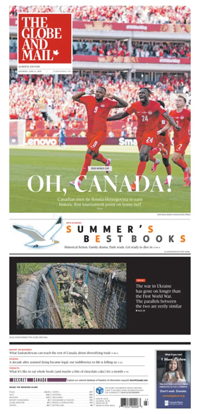 Cover of The Globe and Mail (Alberta Edition)