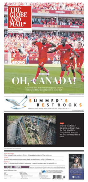 Cover of The Globe and Mail (BC Edition)